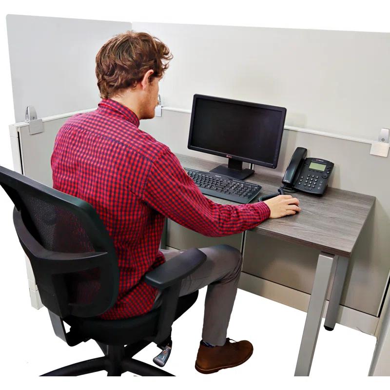 OBEX Acrylic Cubicle Mounted Privacy Panel with Small Brackets