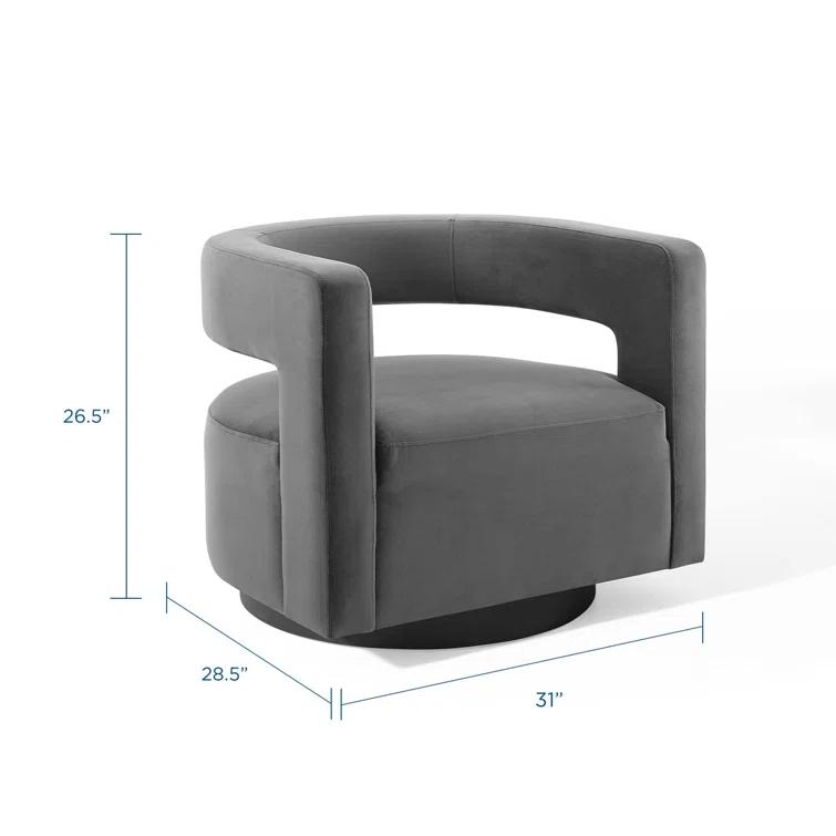 Modway Modway Spin Cutaway Performance Velvet Swivel Armchair