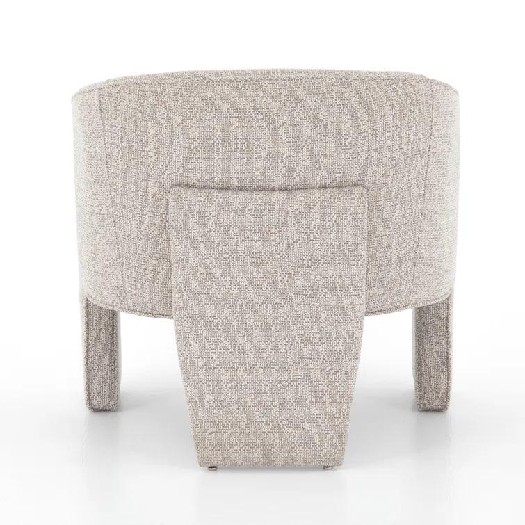 Light Grey Manufactured Wood Contemporary Barrel Chair