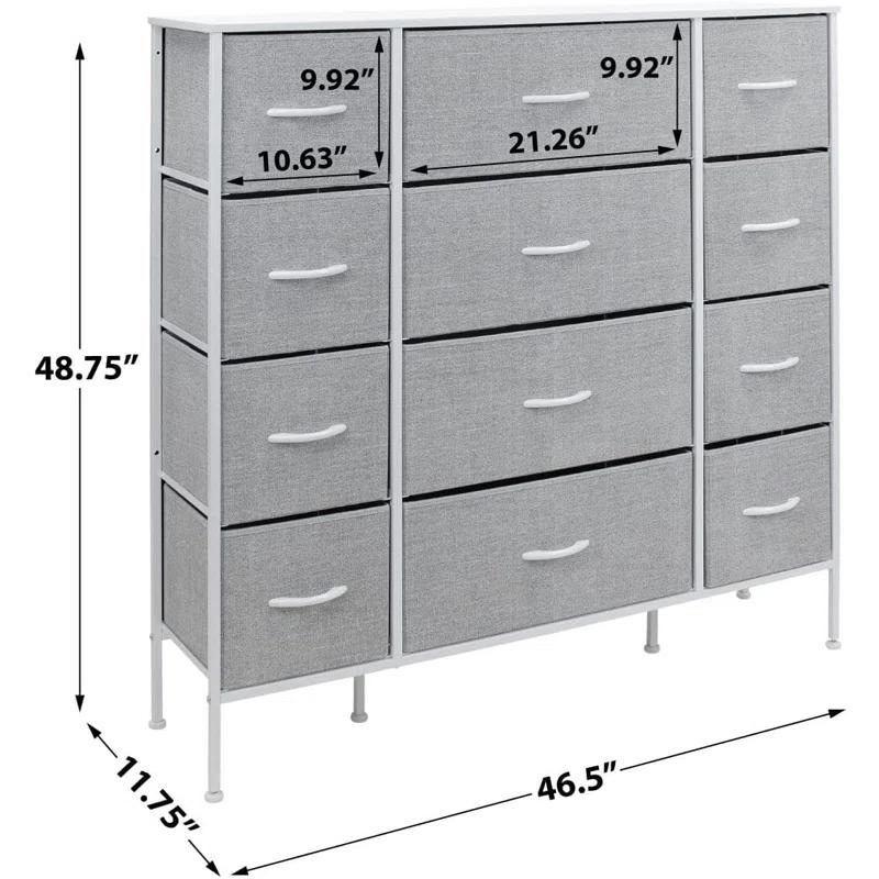 Sorbus Sorbus 12 Drawers Dresser with Steel Frame and Wood Top