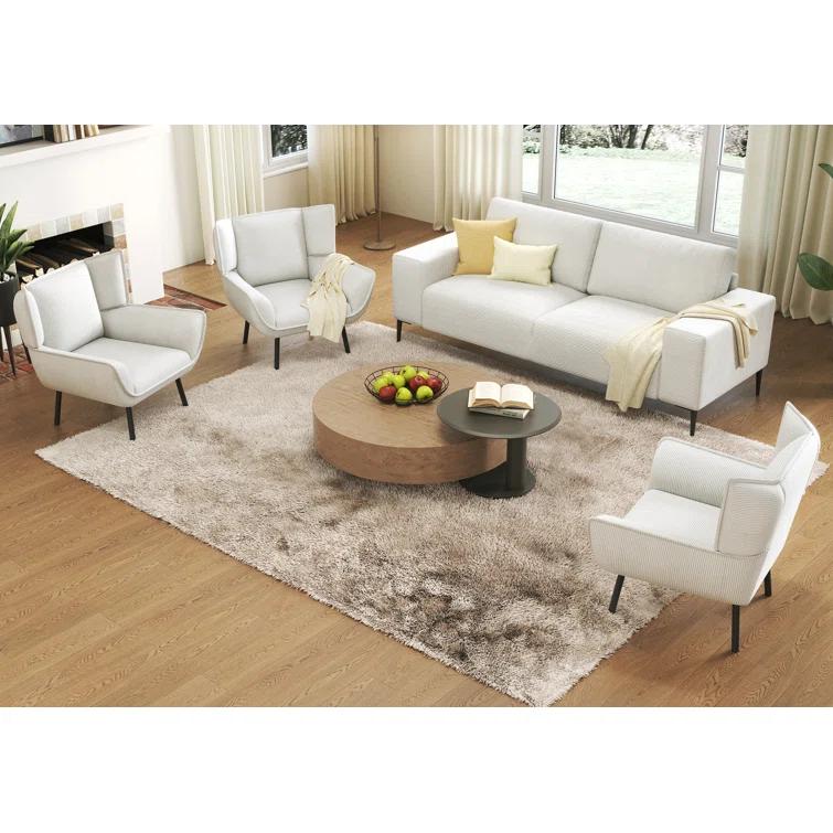 Wade Logan® Brynnly 89 in Comfy Sofa Couch with Extra Deep Seat 3 Seater Sofa Chair Set for Living Room | Wayfair
