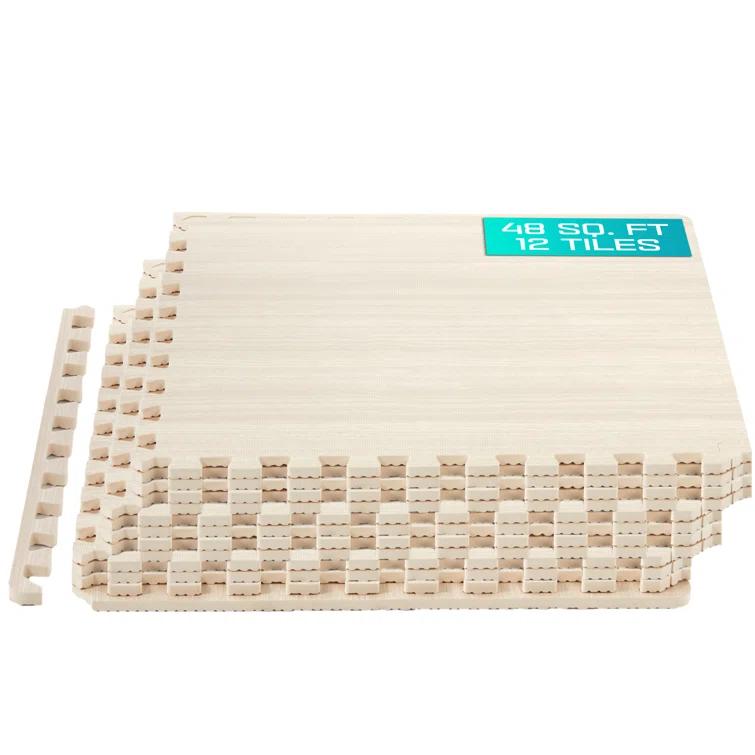 Bme Premium 24" L x 24" W x 0.375" EVA Interlocking Foam Floor Tiles, Non-Slip Gym Mats for Muti-use