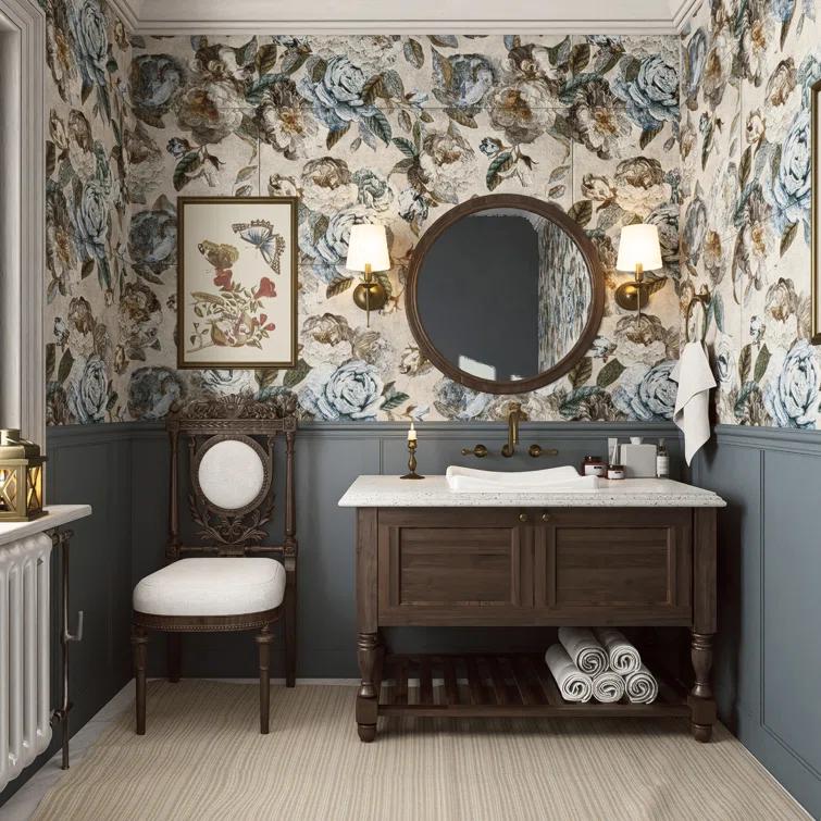 Merola Tile Parete Fiori 24" x 47" Porcelain Natural / Floral Wall & Floor Tile