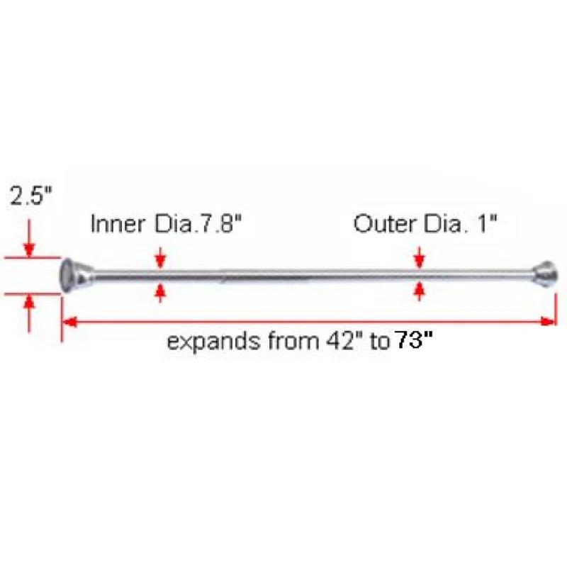 Design House Classic Adjustable Straight Tension Shower Curtain Rod for Bathroom