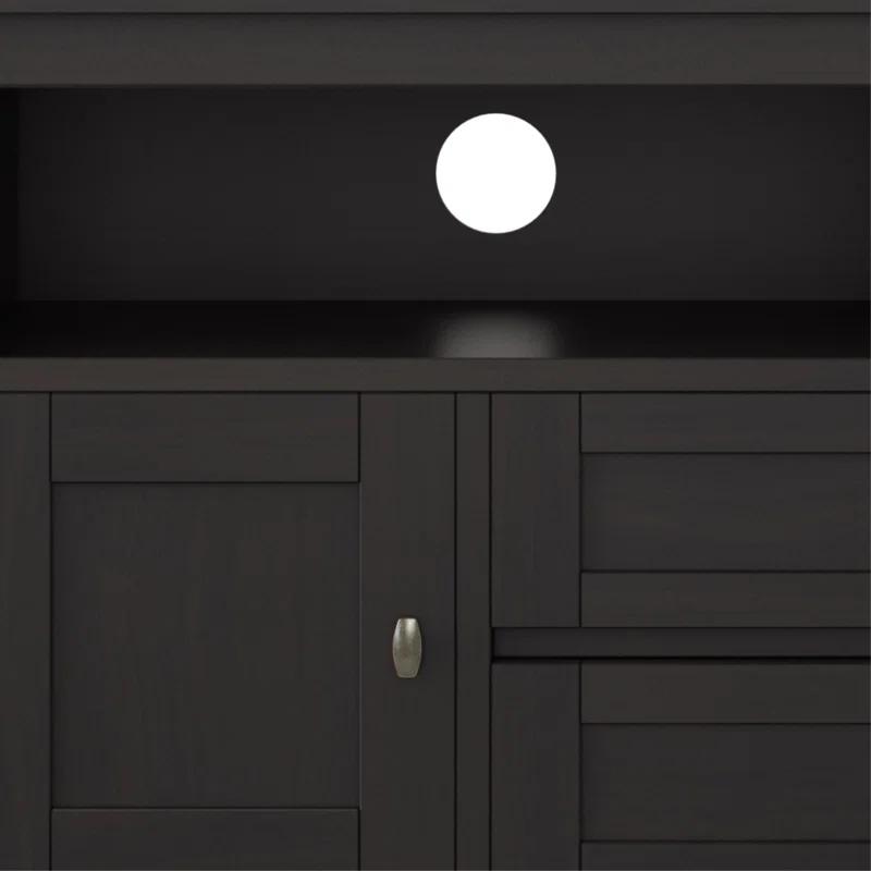 Simpli Home Warm Shaker 72"W Solid Wood TV Stand for TVs up to 80" with 4 Storage Cabinets and 2 Drawers