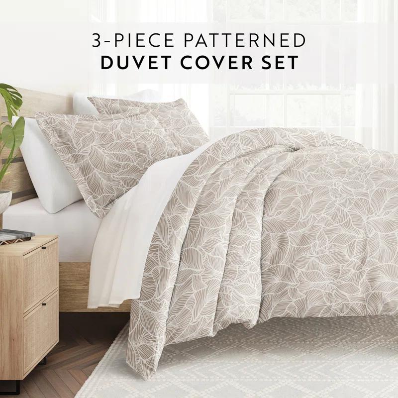 Becky Cameron Patterned Ultra Soft 3 Piece Duvet Cover Set - Serenity