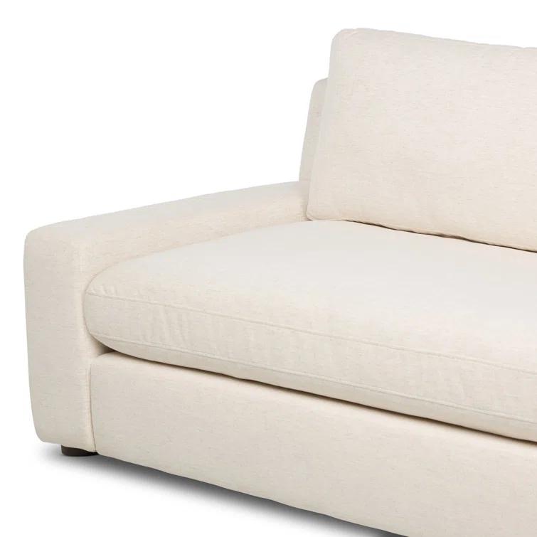 Snow White Crypton Velvet Track Arm Sofa, 89"