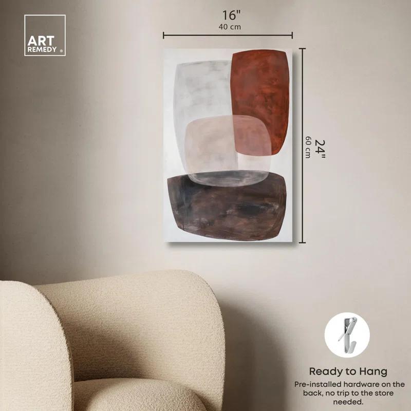 Art Remedy Dynamic Triangles Canvas Earthy Abstract Art by Art Remedy
