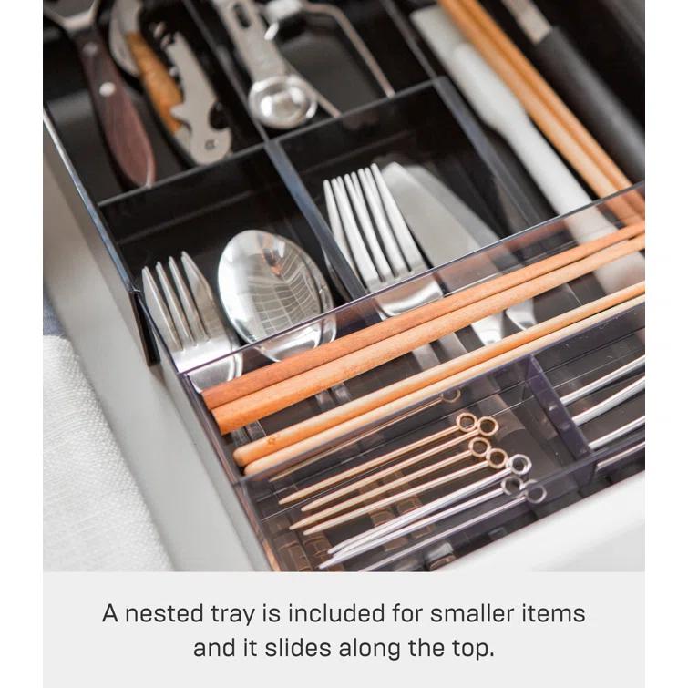 Tower Yamazaki Home Expandable Cutlery Drawer Organizer, Kitchen Storage Tray, Plastic, Expandable