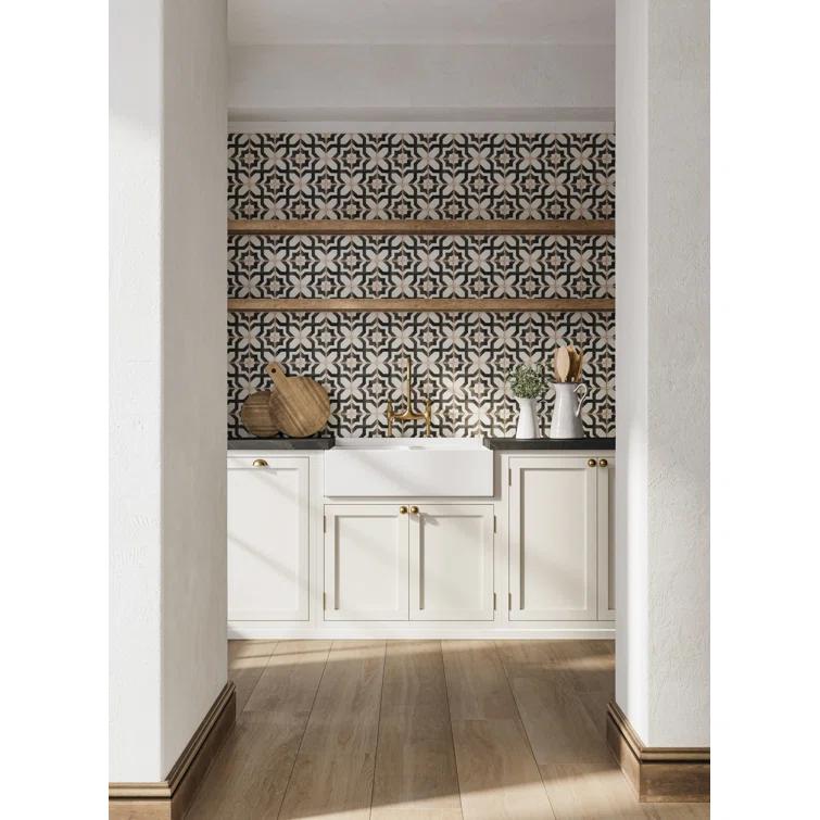 Bedrosians Casablanca 5" x 5" Ceramic Patterned Floor Use Tile (Set of 32)
