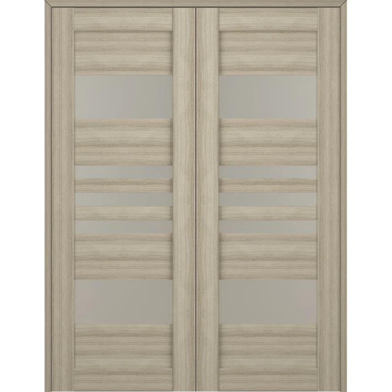 Belldinni Leti Solid Manufactured Wood and Glass Paneled Prefinished Double French Door