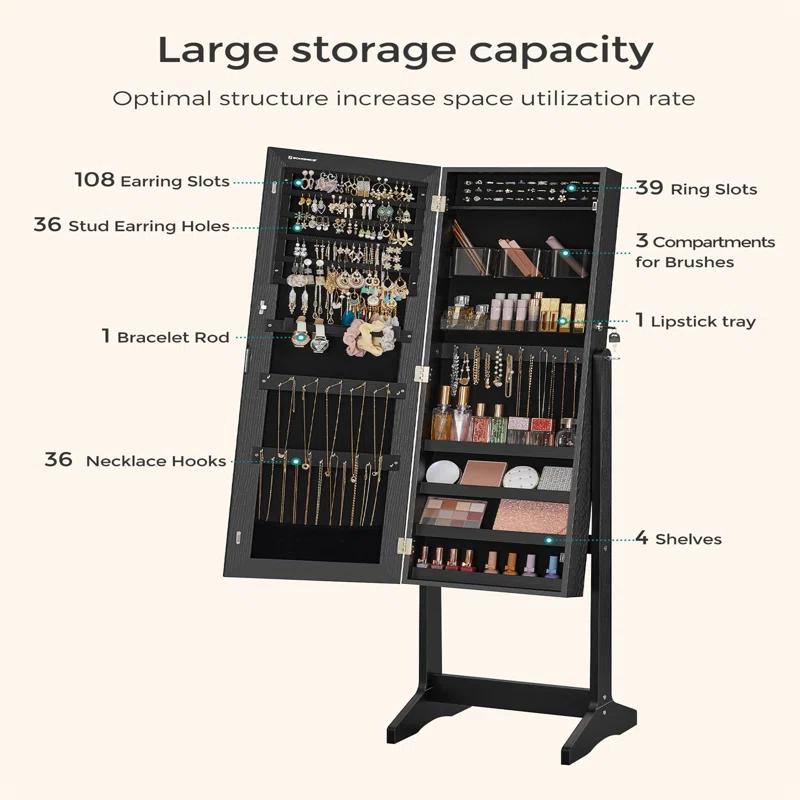 Songmics 16.2'' Wide Freestanding Jewelry Armoire