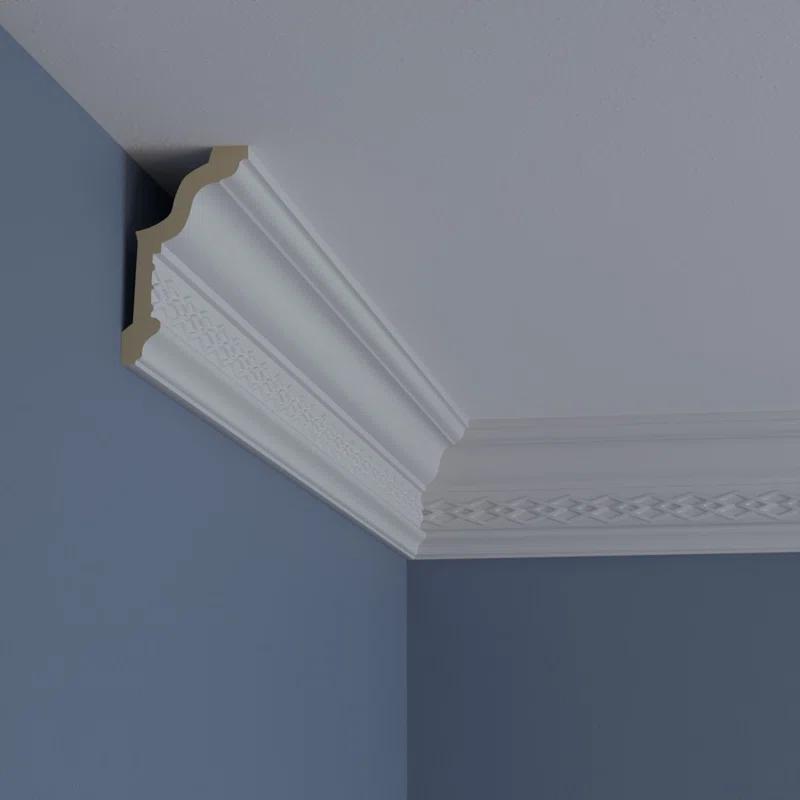 Ekena Millwork 4 1/8"H x 2 3/8"P x 4 7/8"F x 94 1/2"L, (2 3/4" Repeat), Robin Crown Moulding
