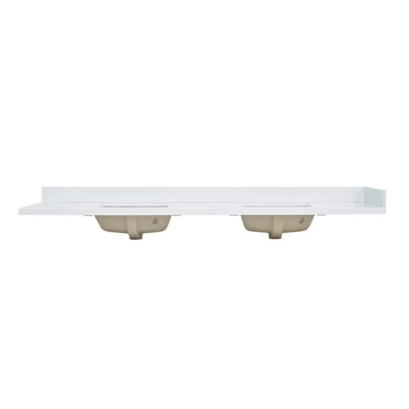 Altair Caorle 84" Resin Double Vanity Top with Sink and 6 Faucet Holes
