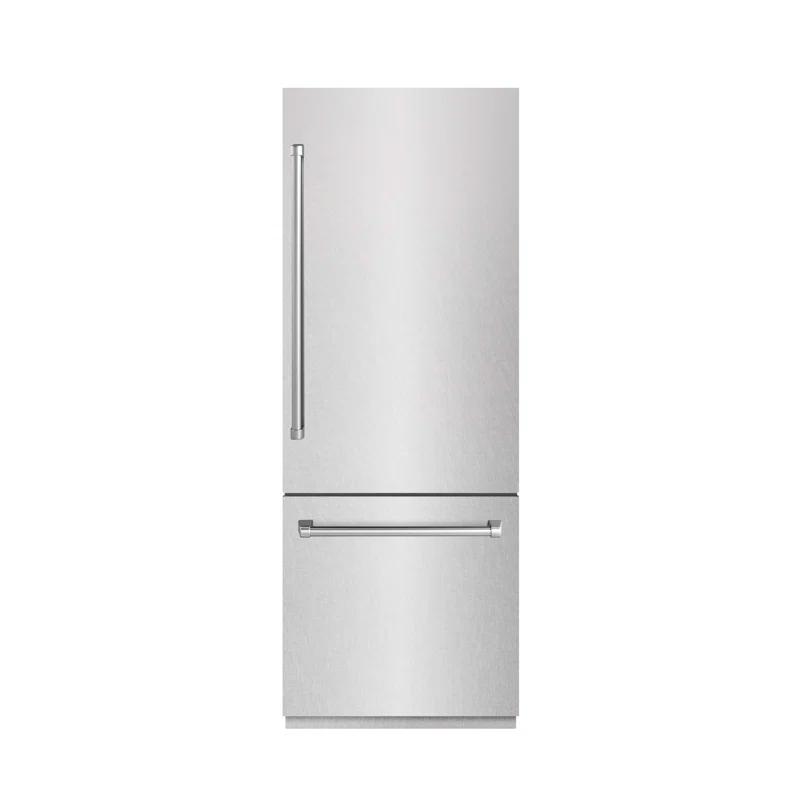ZLINE ZLINE 30 in. 16.1 cu. ft. Built-In Bottom Freezer Refrigerator with Water Dispenser and Ice Maker in Satin Stainless Steel with Graphite Gray Interior GRBIV-SN-30