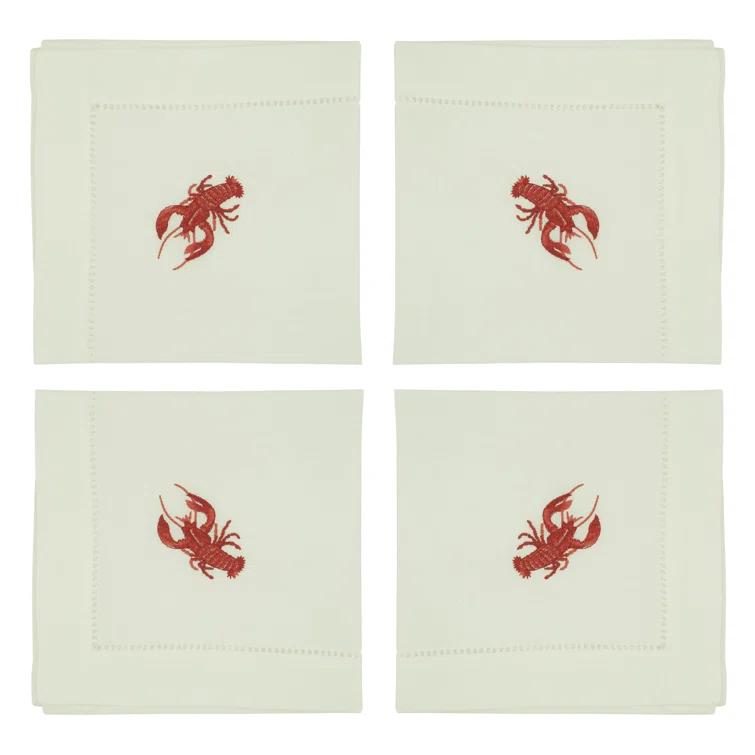 Saro Rab Polyester Animals/Nature Square Napkin (Set of 4)