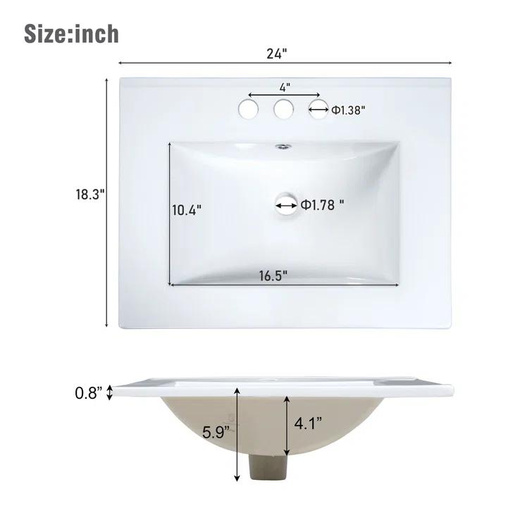 Tryimagine Modern 24-Inch Wall-Mounted Bathroom Vanity With 2 Drawers, Green - Ideal For Small Bathrooms