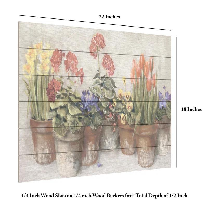 Trademark Fine Art " Spring In The Greenhouse Neutral " by Carol Rowan Painting Print