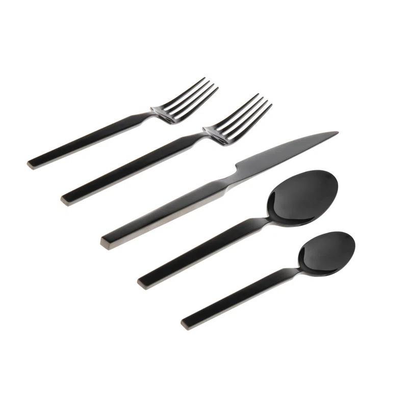 Godinger Silver Art Co Oliver Mirrored 18/10 Stainless Steel Flatware 20 Piece, Service For 4
