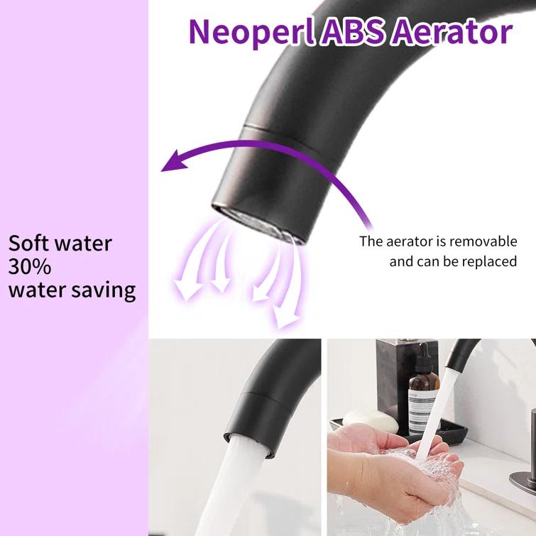 VIBRANTBATH Single-Hole Single-handle Bathroom Faucet 6025-Black