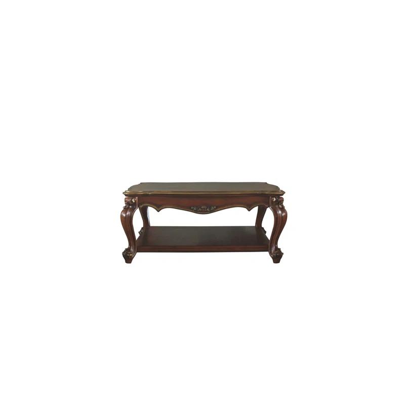 FOSHNATURE Solid Wood 4 Legs Coffee Table with Storage | Wayfair