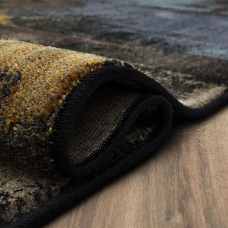 Karastan Karastan Brown/Blue/Black Modern Abstract Area Rug