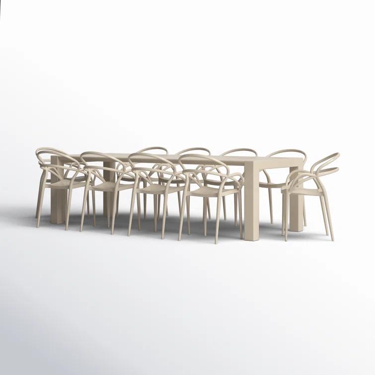 Comet 39.37'' Rectangular 10 - Person Outdoor Dining Set