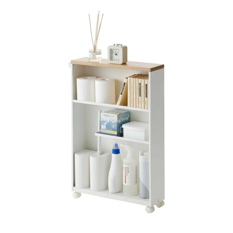 Yamazaki White Rolling Bathroom Cart