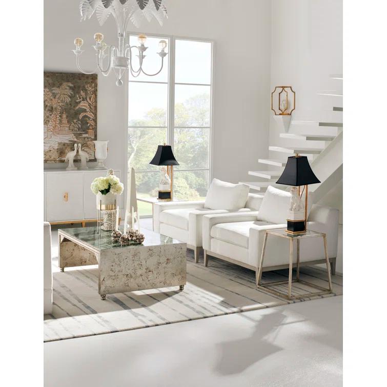 Chelsea House Bauhaus Glass Top End Table