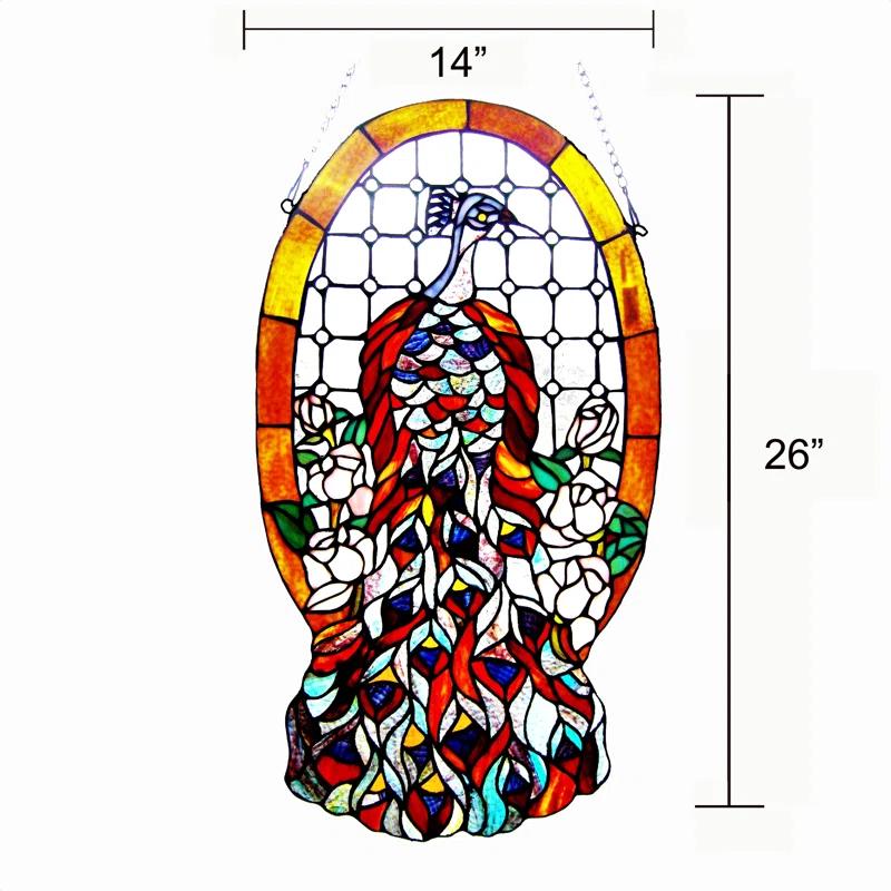 Fine Art Lighting Stained Glass Peacock Window Panel | Wayfair