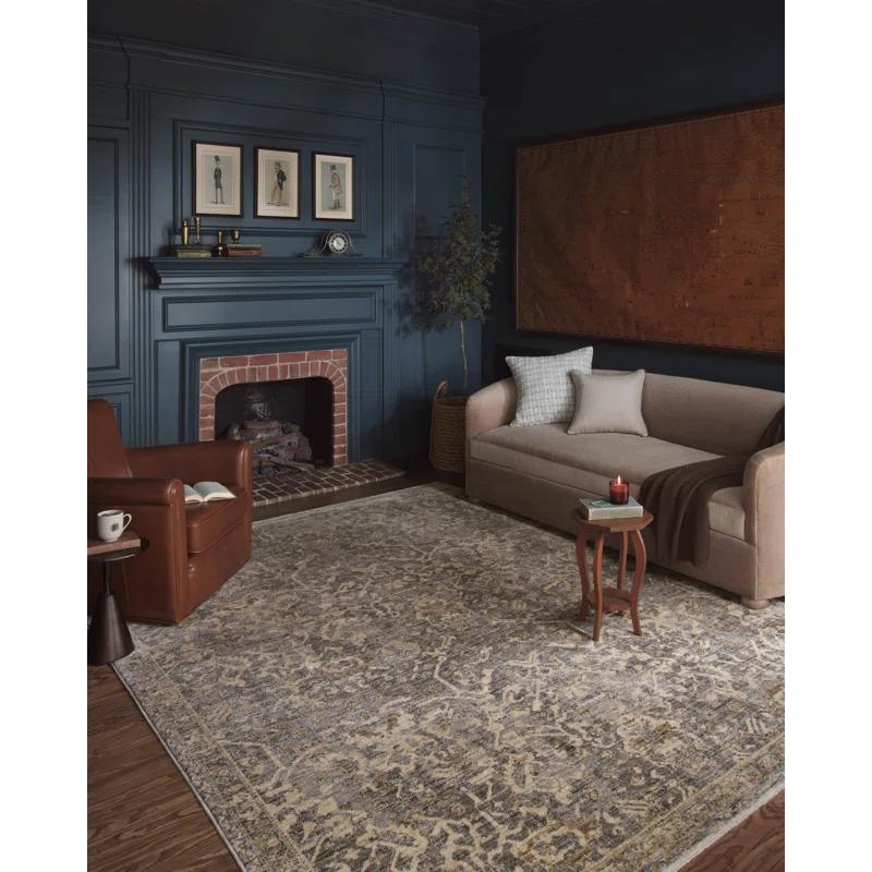 Junie I Rug Magnolia Home by Joanna Gaines x Loloi - Blue and Natural / 6'7" x 9'10"