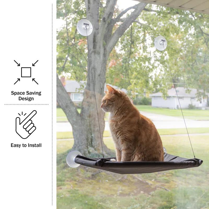 Petmaker PETMAKER Cat Window Perch for Large Cats, Black