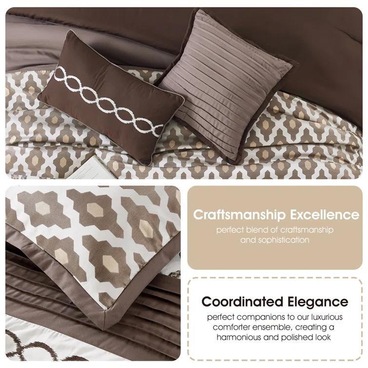 Nanshing America, Inc Caval 10 Piece Jacquard Comforter Set