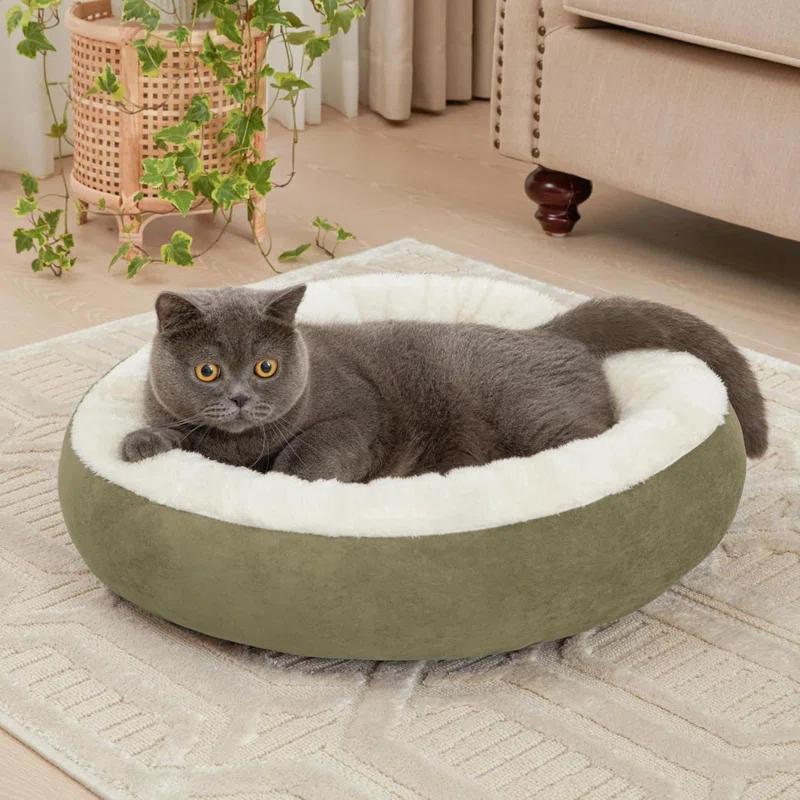 Archie & Oscar™ Round Donut Cat And Dog Cushion Bed, 20In Pet Bed For Cats Or Small Dogs, Anti-Slip & Water-Resistant Bottom, Super Soft Durable Fabric Pet Beds, Washable Luxury Cat & Dog Bed