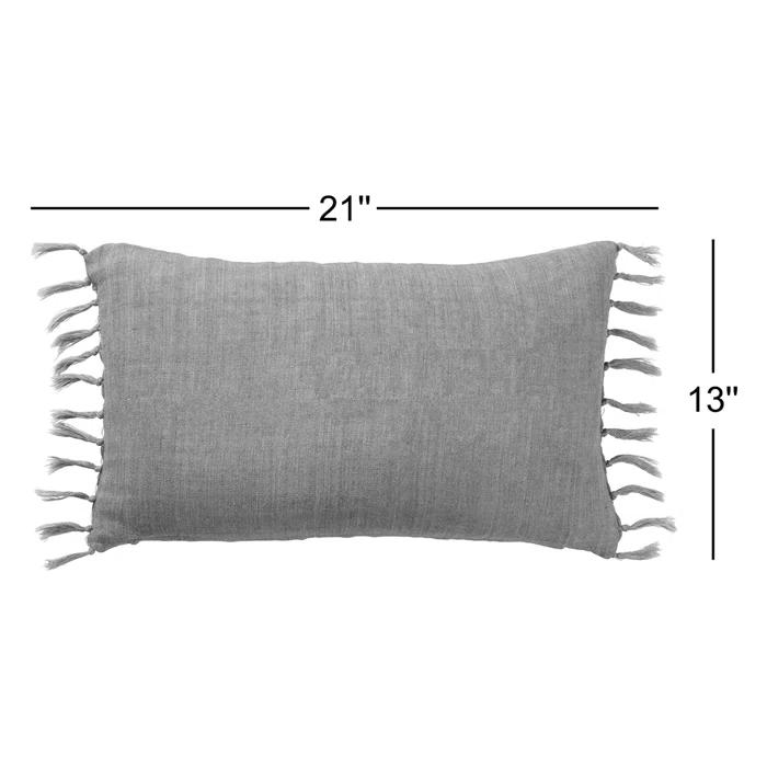 Roy Linen Pillow - Navy / 13" x 21" / Down