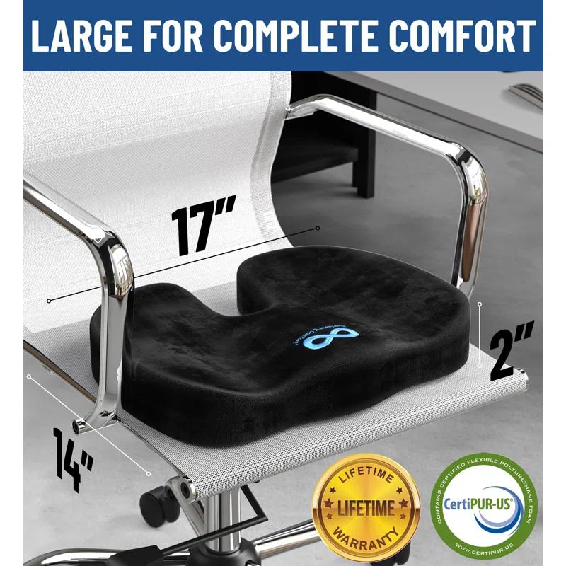 Doctor Recommended Memory Foam Seat Cushion For Office Chairs - HSA FSA Eligible Coccyx Pain Relief Cushion, Sciatica And Back Support, Office Chair Cushion And Car Seat Cushion