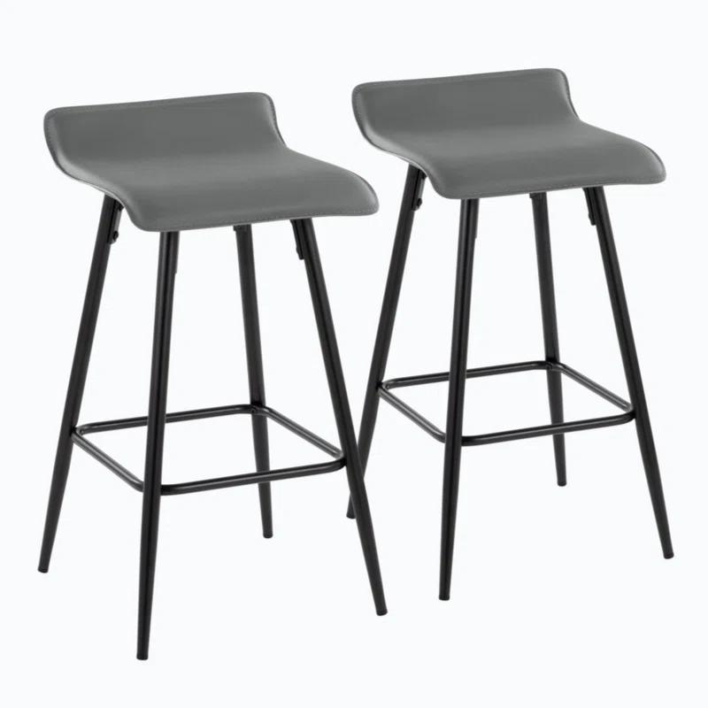 Wenty Upholstered Counter Stool with Metal Frame (Set of 2)