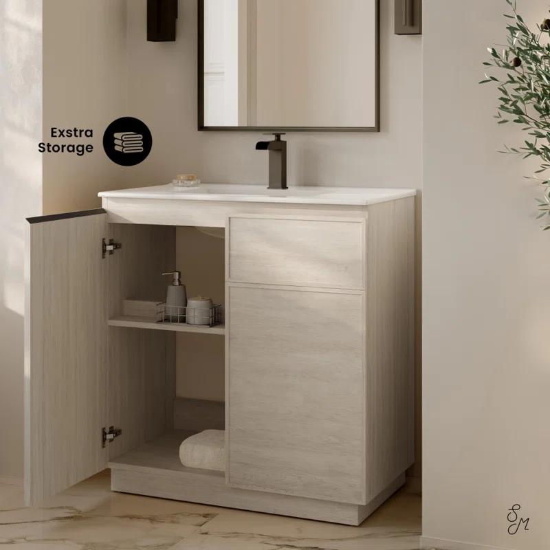 Swiss Madison St. Tropez 36" Freestanding Bathroom Vanity With Sink Top