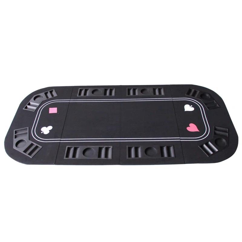 IDS Online Corp IDS Online Corp 63'' 8 - Player Black Foldable Poker Table