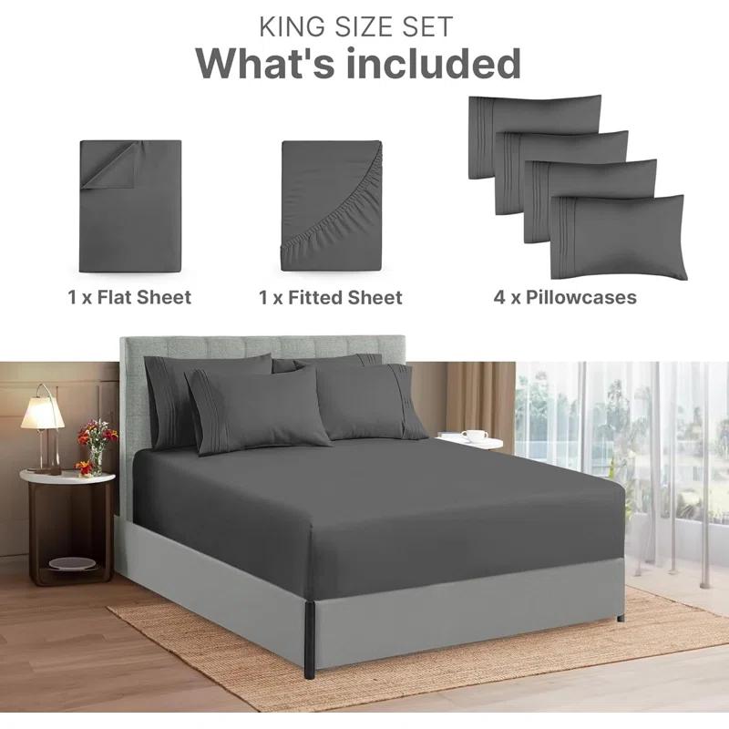CGK Linens 6 Piece Extra Deep Pocket Ultra Soft & Cooling Sheet Set