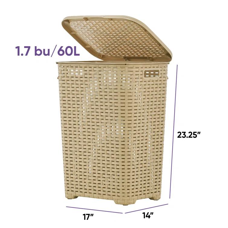 Rebrilliant Plastic Laundry Hamper with Handles