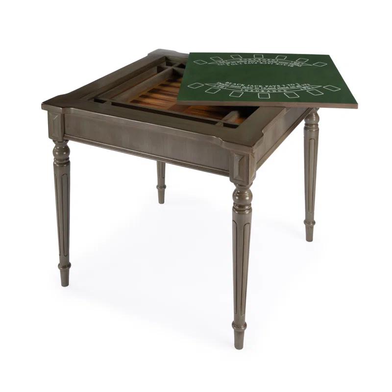 Versatile Square Multi-Game Table with Leather and Wood Accents