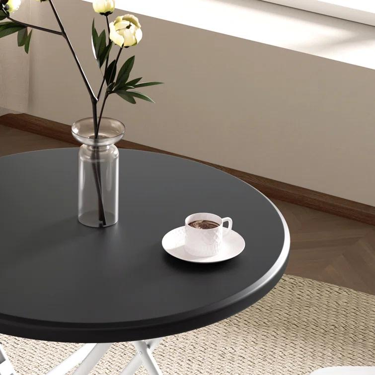 MoNiBloom 31.5" Round Folding Banquet Table, Portable Plastic Coffee Card Dining Table for Outdoor Party Event