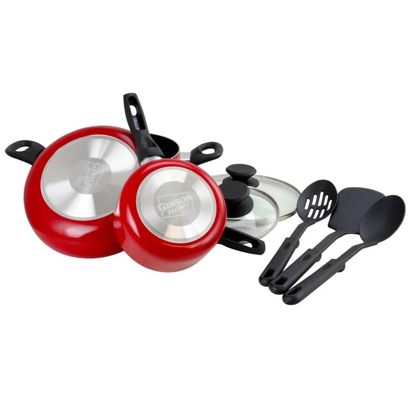 Gibson Home Palmer 8 Pieces Aluminum Non Stick Cookware Set & Reviews | Wayfair