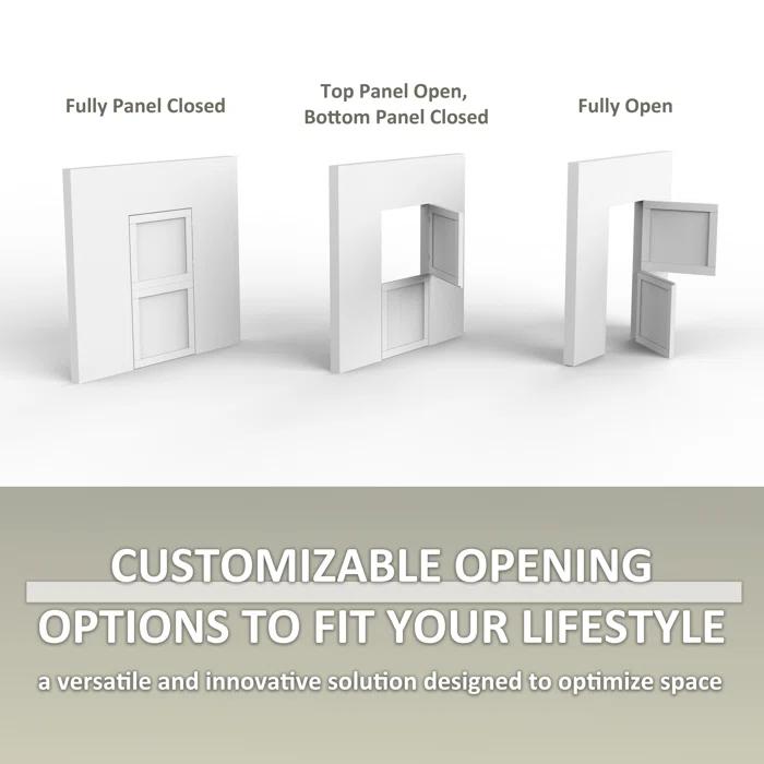 DOOOLI Dutch Door- Half Transpatent Glass+Natural Pine Wood Interior Door Prehung Slab Doors With Door Frame（No pre-drilled holes)