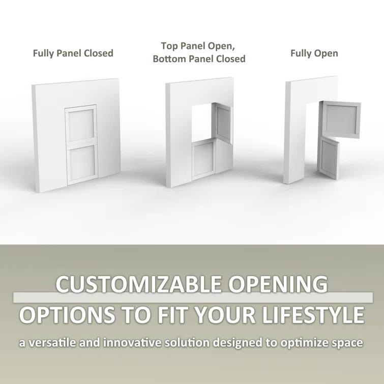 DOOOLI Dutch Door- Half Transpatent Glass+Natural Pine Wood Interior Door Prehung Slab Doors With Door Frame（No pre-drilled holes) | Wayfair
