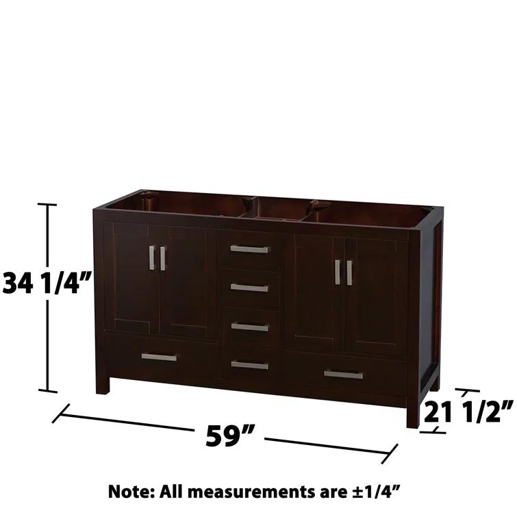 Wyndham Collection Sheffield 59" Freestanding Double Vanity Base Only