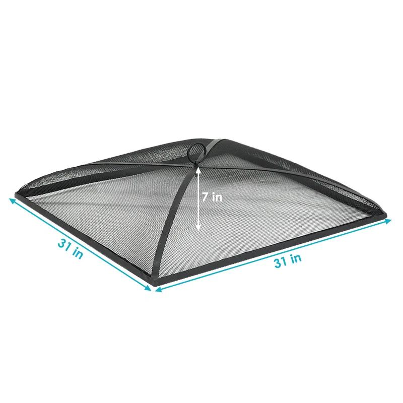 SunnyDaze Decor Square Steel Mesh Black Fire Pit Spark Screen Cover