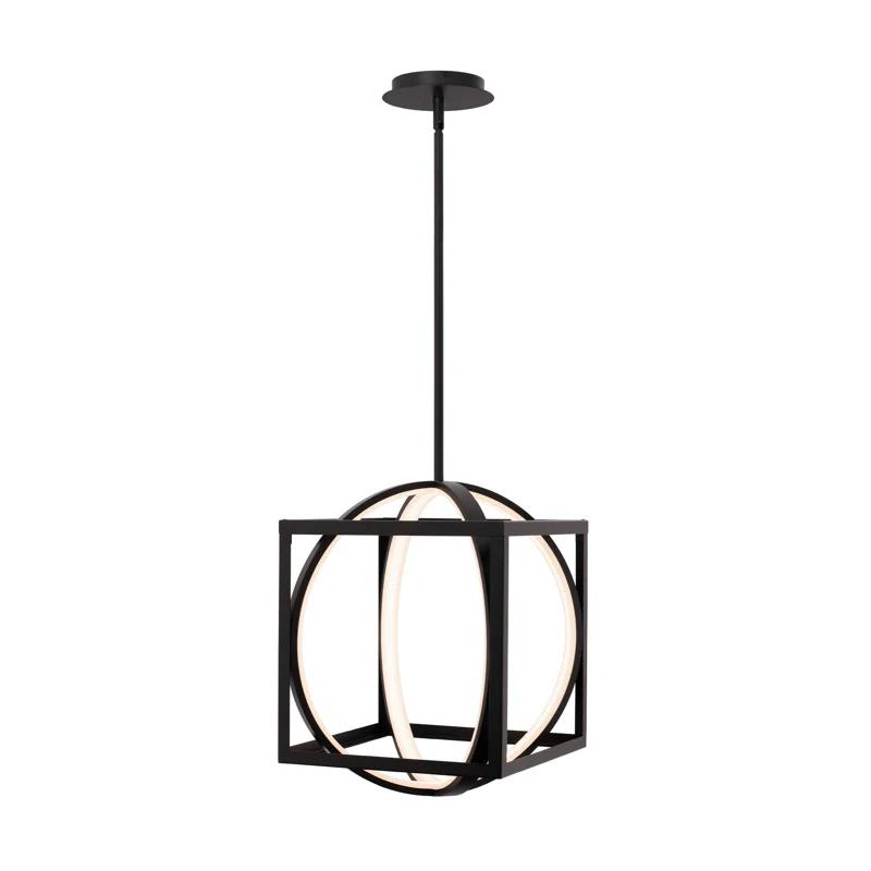 dweLED 1 - Light Black LED Geometric Pendant