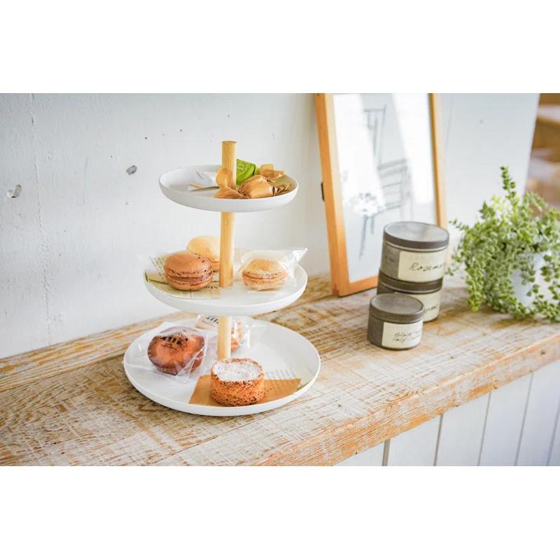 Yamazaki Home Tosca Yamazaki Home 3-Tier Food Serving Stand, Appetizer & Dessert Tray Party Organizer